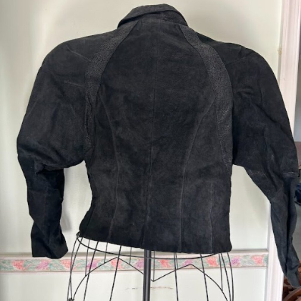 Black Suede Cropped Jacket - Size Small or Medium